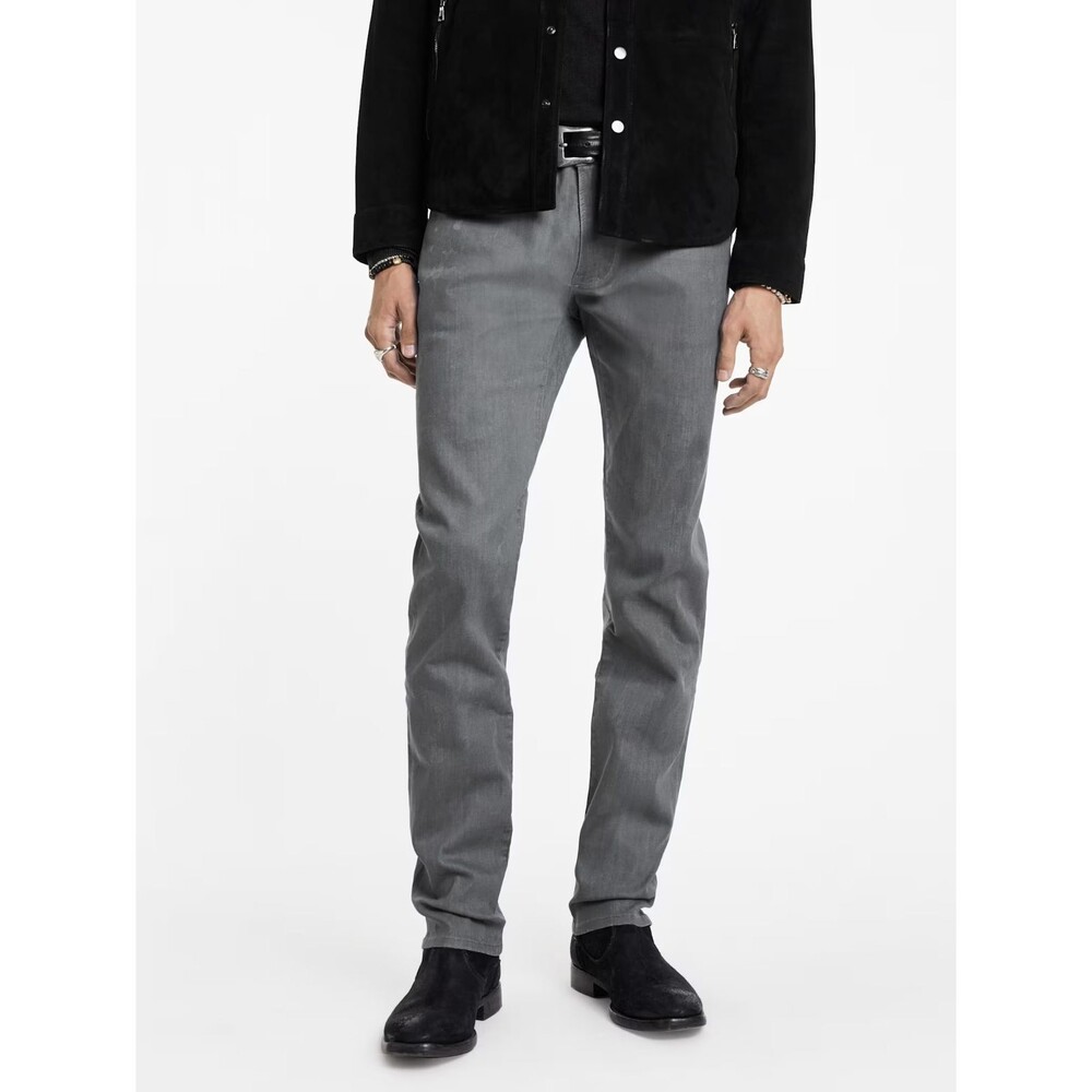 JOHN VARVATOS Jeans Mens Size 32 Gray Slim Fit Waxed Coated JV 702 $248